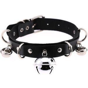 Faux Leather Bell Choker Neckband